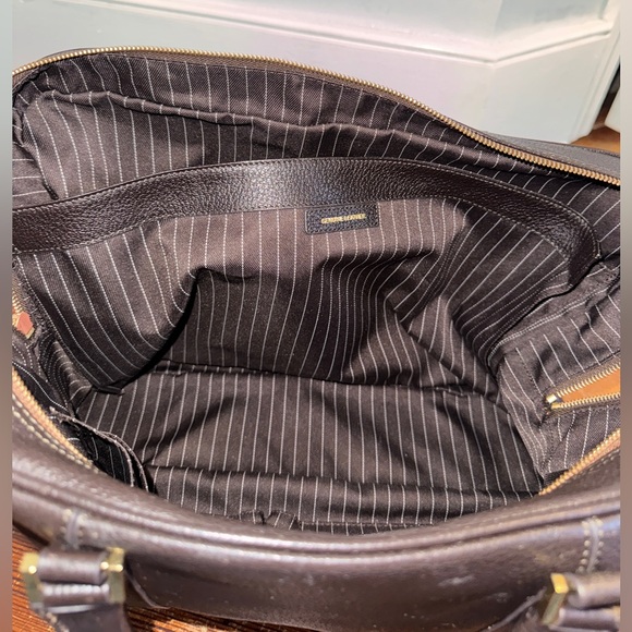 BROOKS BROTHERS  Vintage Brown Full Grain Thick Leather Briefcase Bag Gold Lock - Picture 15 of 16